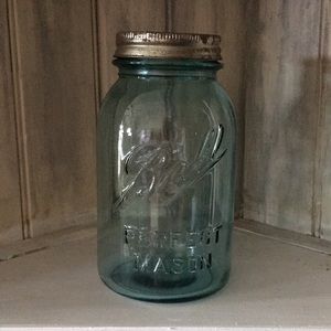 Blue mason jar